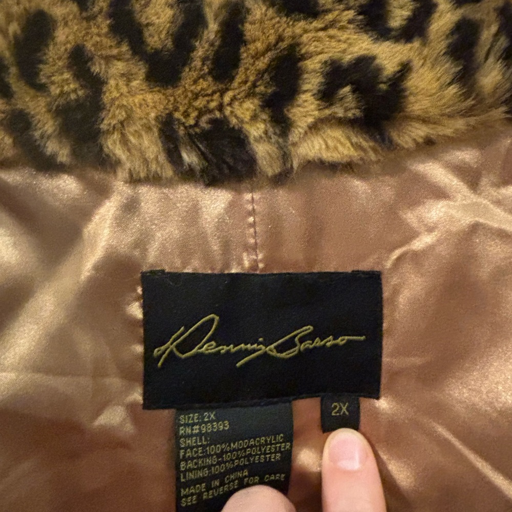 Dennis Basso Animal Print Faux Fur Jacket